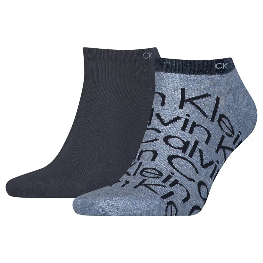 Calvin Klein Sneaker All Over Print Socken 2 Paare EU 39-42 Denim Melange günstig online kaufen