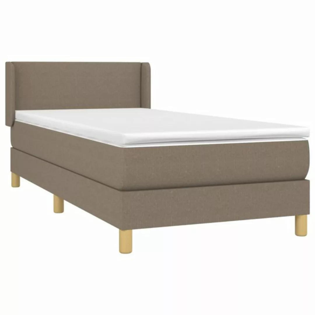 vidaXL Boxspringbett Boxspringbett mit Matratze Taupe 100x200 cm Stoff Bett günstig online kaufen