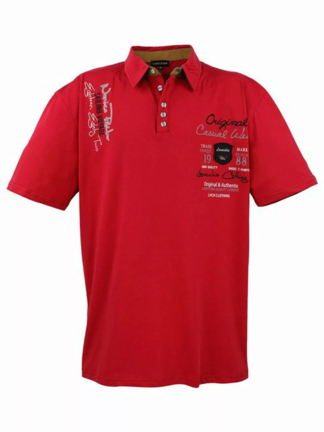 Lavecchia Poloshirt Lavecchia Herren Poloshirt LV-610 (Rot, 3XL) Herren Pol günstig online kaufen