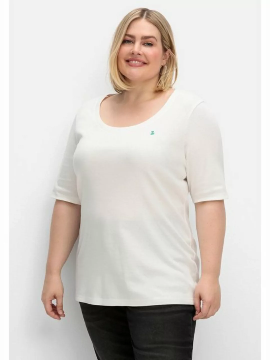 Sheego T-Shirt "Große Größen", in feiner, dehnbarer Rippqualität günstig online kaufen