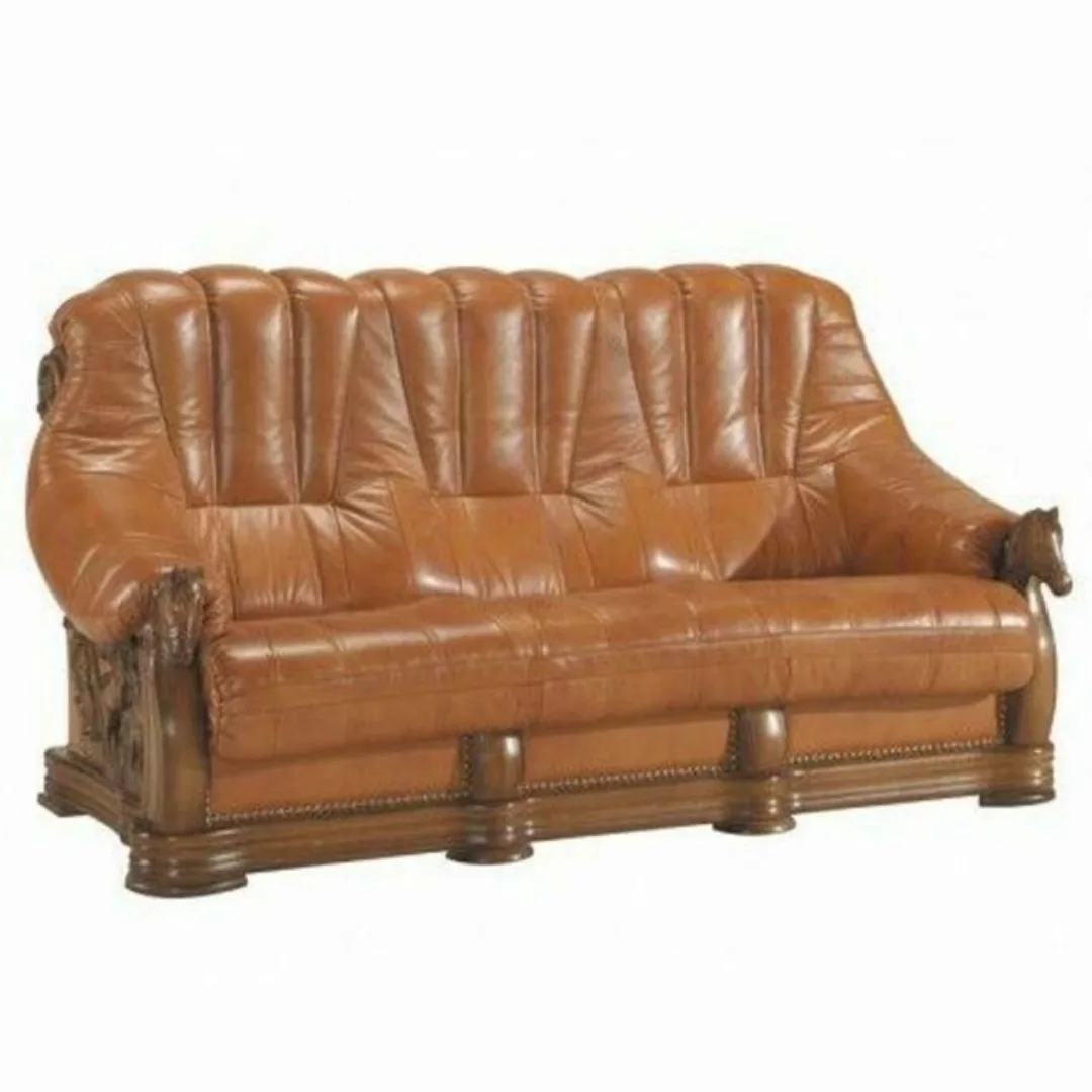 JVmoebel Sofa Wohnzimmer Sofagarnitur Couch Polster Sitz Sofa Leder Holz, M günstig online kaufen