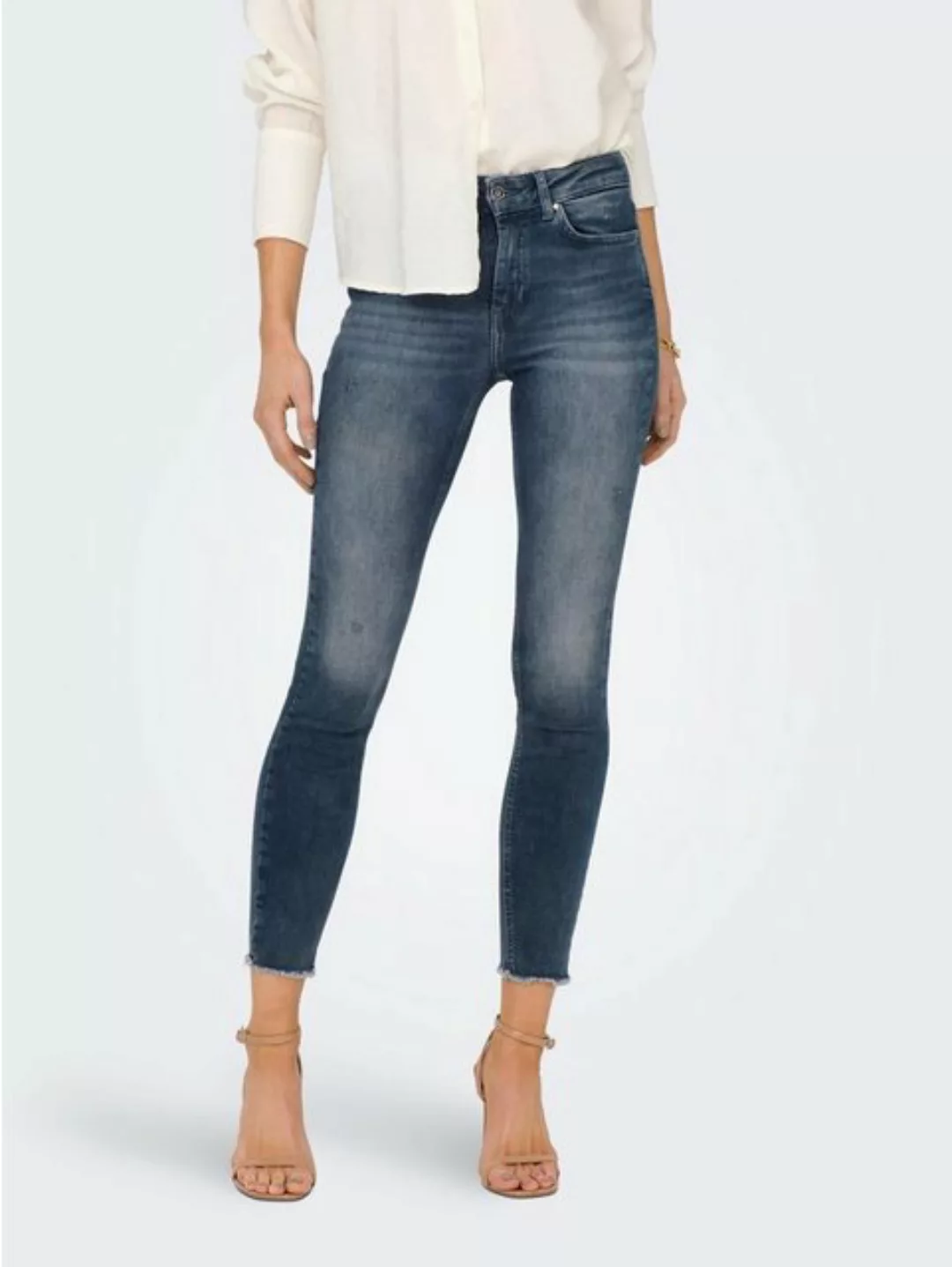 Only Damen Jeans ONLBLUSH LIFE MID SK ANK RW REA422 - Skinny Fit - Blau -Sp günstig online kaufen