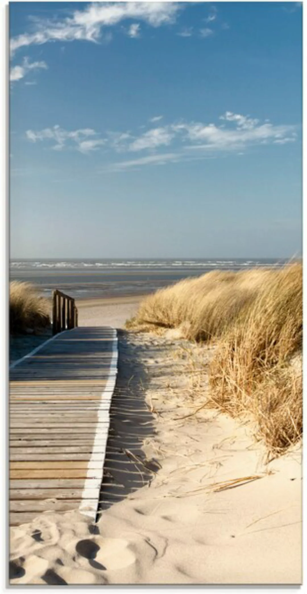 Artland Glasbild »Nordseestrand auf Langeoog - Steg«, Strand, (1 St.), in v günstig online kaufen