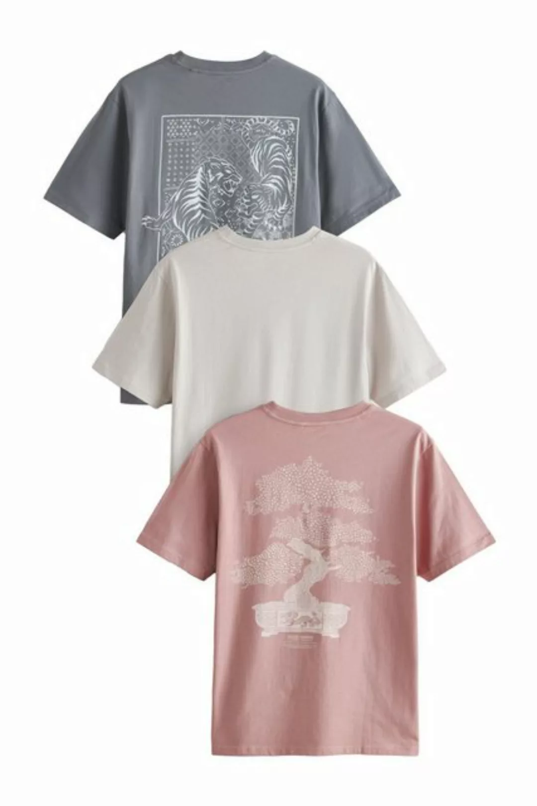 Next Print-Shirt 3er-Pack T-Shirt mit sommerlichem Grafik-Print (3-tlg) günstig online kaufen