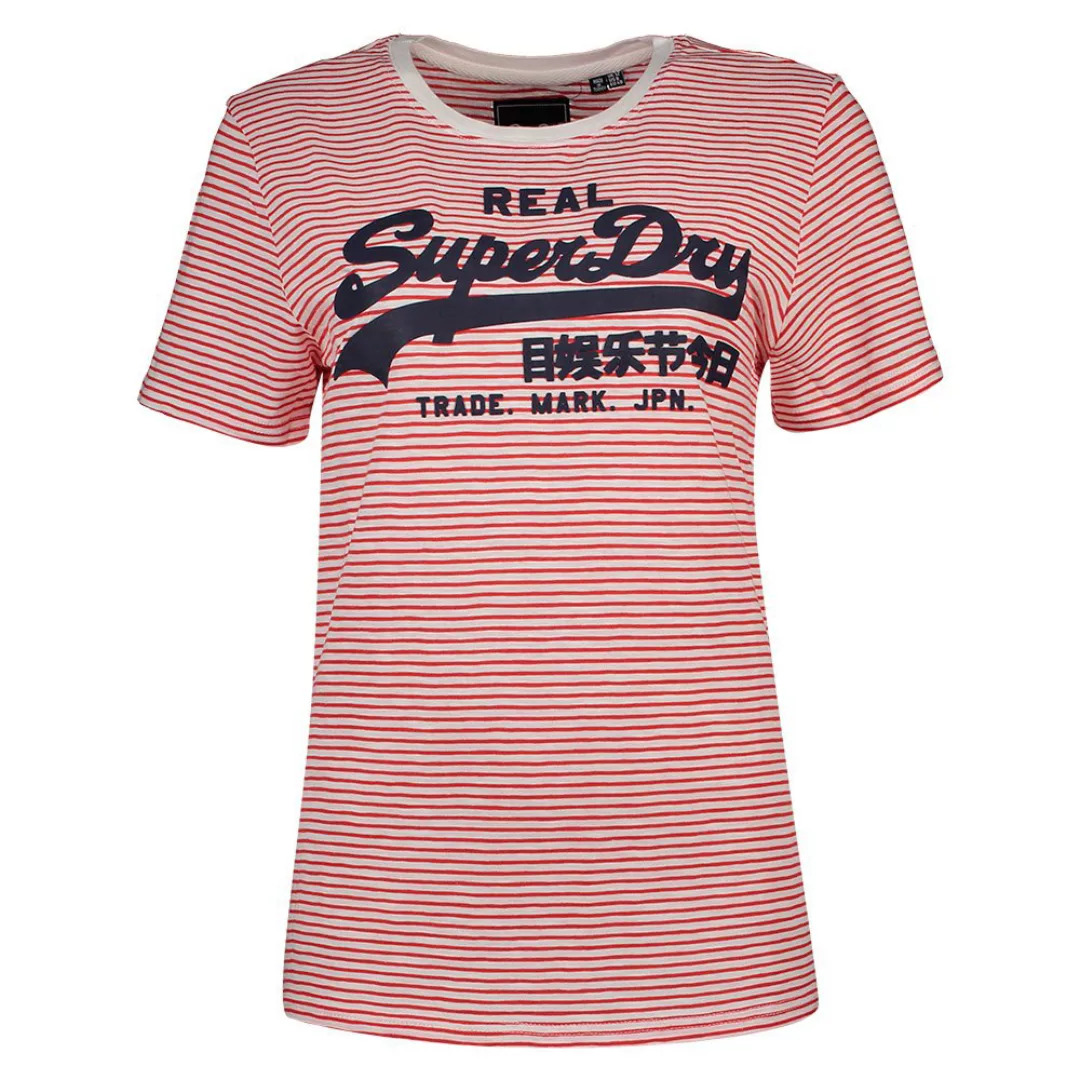 Superdry Vintage Logo Stripe Kurzarm T-shirt M Ecru Slub Stripe günstig online kaufen