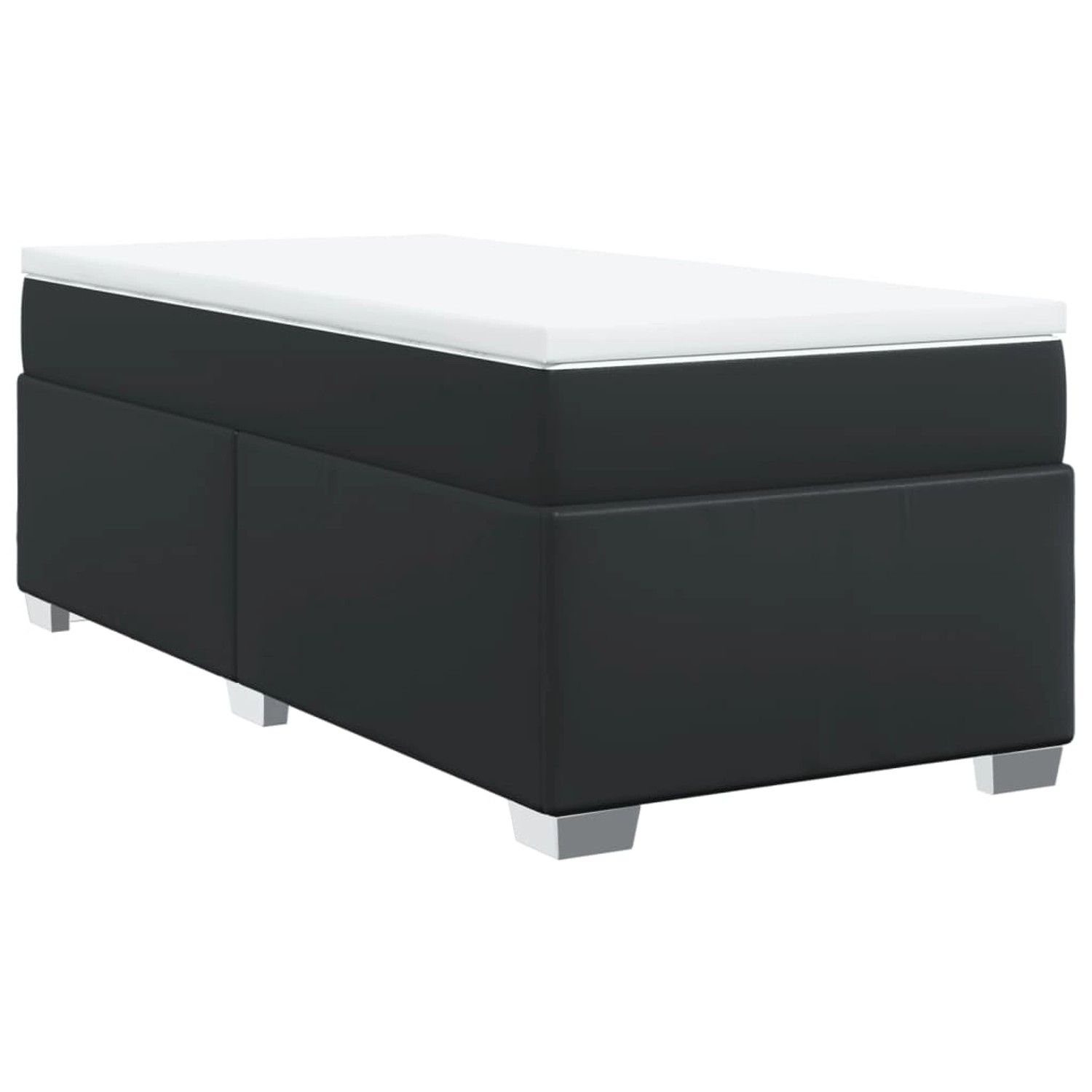 vidaXL Boxspringbett mit Matratze Schwarz 90x200 cm Kunstleder2097863 günstig online kaufen