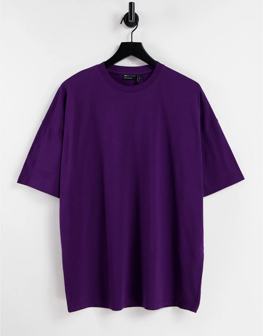 ASOS DESIGN – Oversize-T-Shirt in Brombeer-Lila-Violett günstig online kaufen