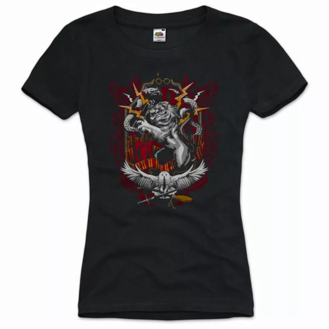 style3 T-Shirt Wappen Zauberschule magic schule schlange löwe adler günstig online kaufen