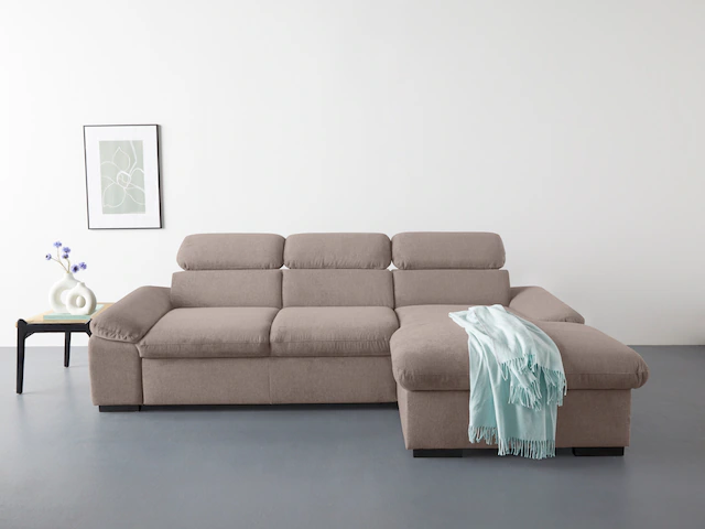COTTA Ecksofa »Lola L-Form mit Kopfteilfunktion & Hocker«, (Set, mit Hocker günstig online kaufen