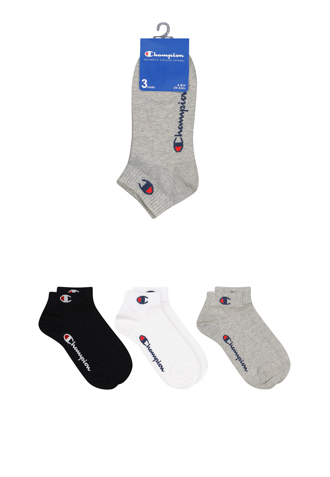Champion Socken 3-Pack U24559 EM006 OXGM WHT NBK Grau Weiß Schwarz günstig online kaufen
