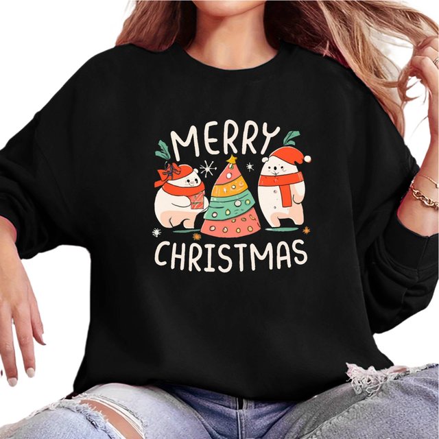 MC Star Weihnachtssweatshirt Weihnachts-Sweatshirts mit Rundhalsausschnitt, günstig online kaufen