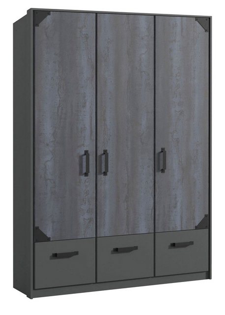 Wimex Kleiderschrank Nottingham (1-St) graphit Digitalprint Steel Optik 135 günstig online kaufen