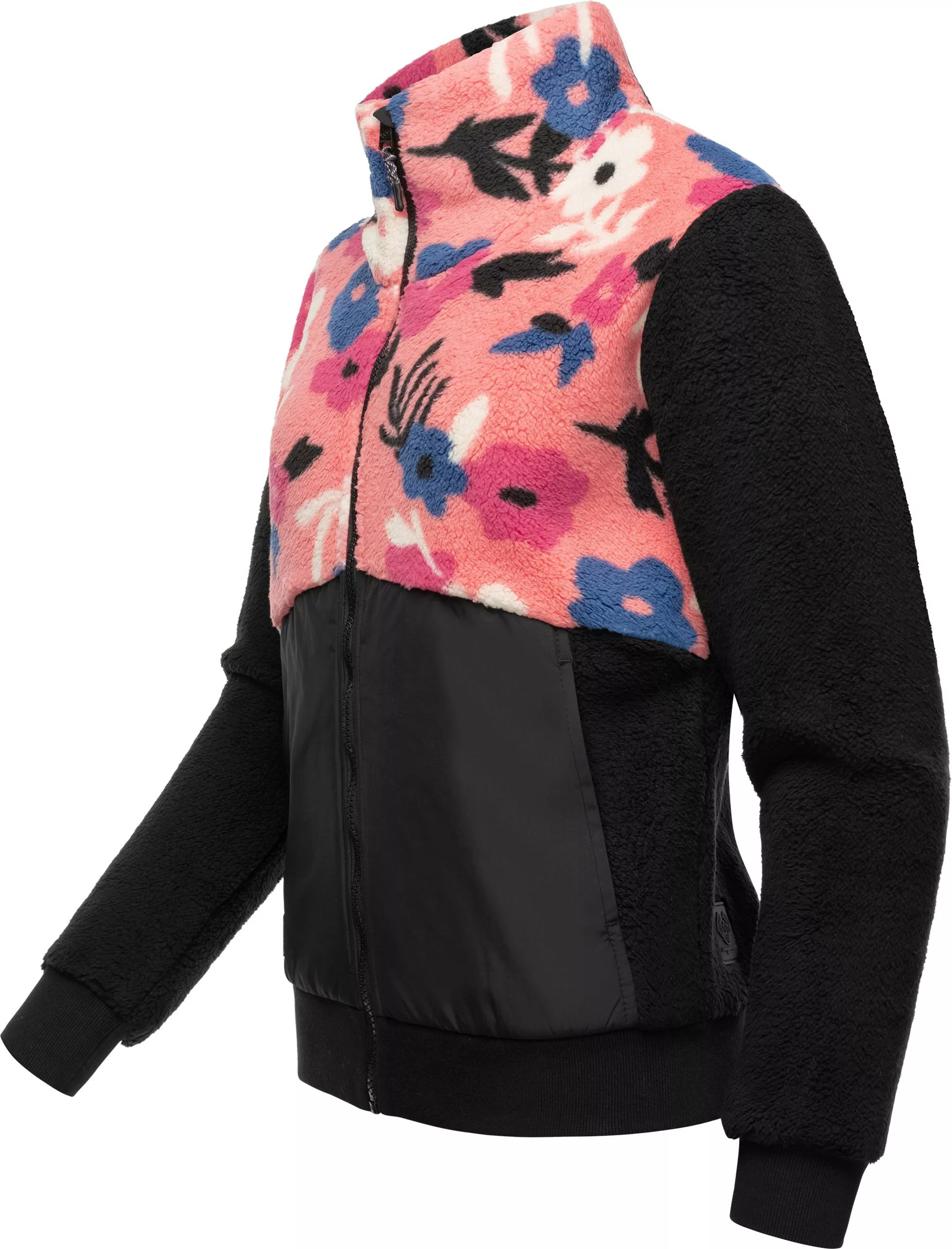 Ragwear Fleecejacke "Madaras Flower", ohne Kapuze, Flauschige Damen Übergan günstig online kaufen