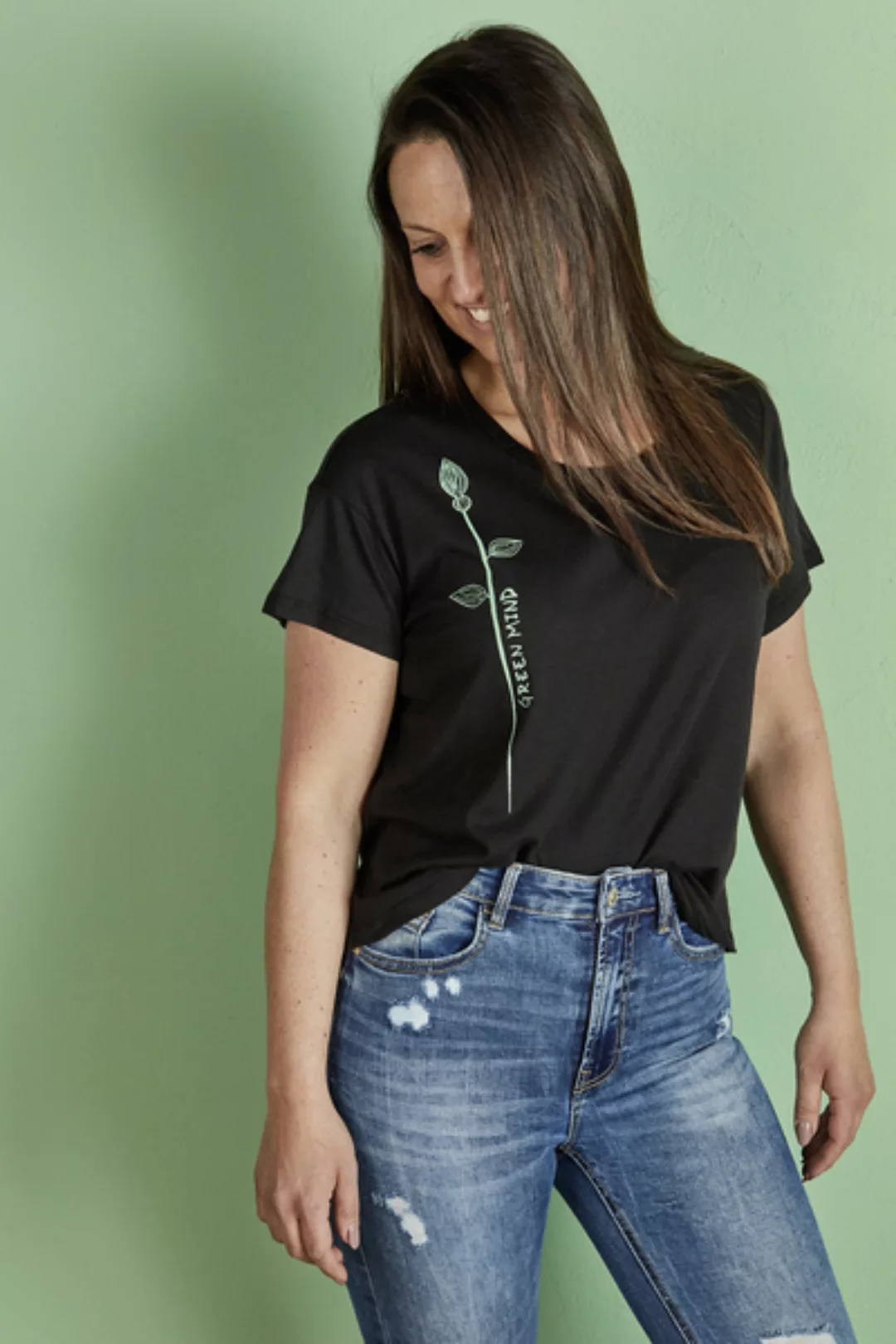 Shirt Crop Oversize Greenmind günstig online kaufen