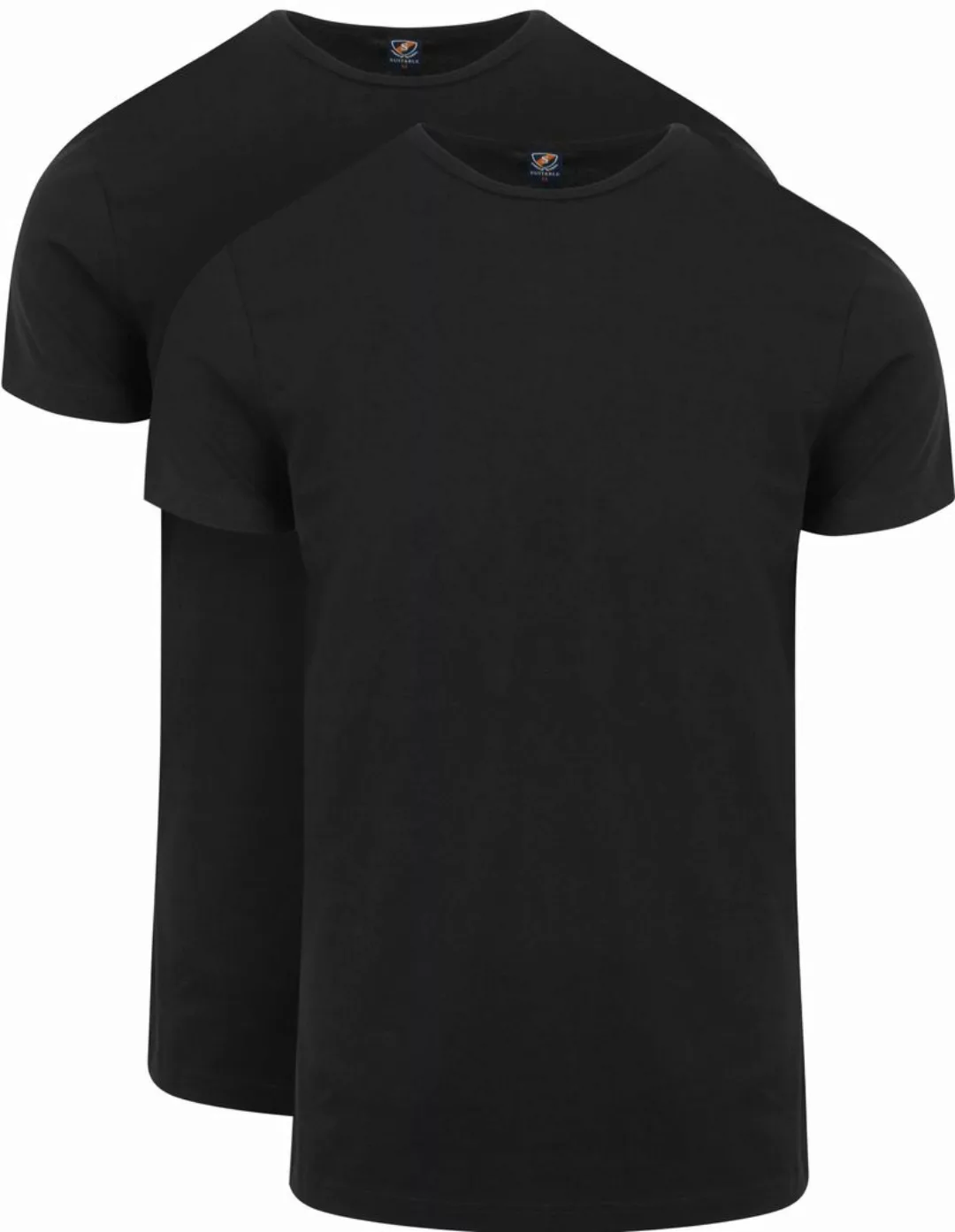 Suitable Ota T-Shirt Rundhalsausschnitt Schwarz 2-Pack - Größe L günstig online kaufen