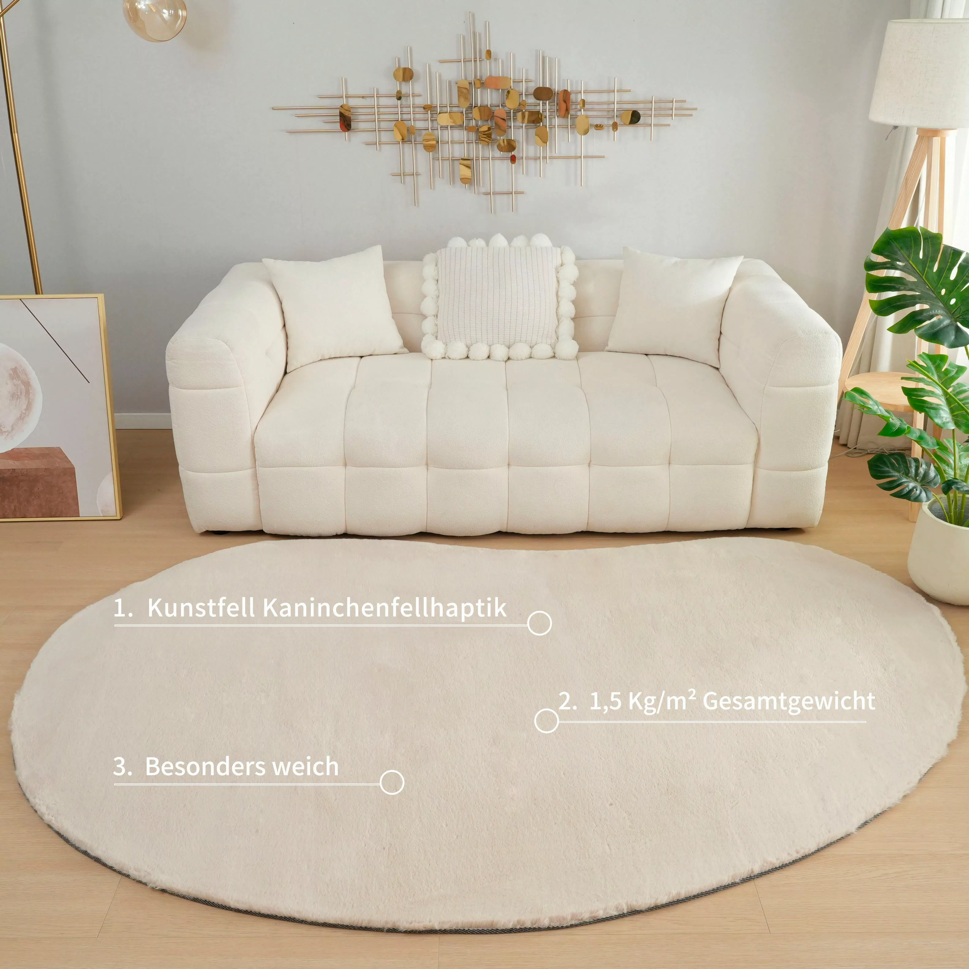 Bruno Banani Hochflor-Teppich Rabbit 2 Bean, günstig online kaufen