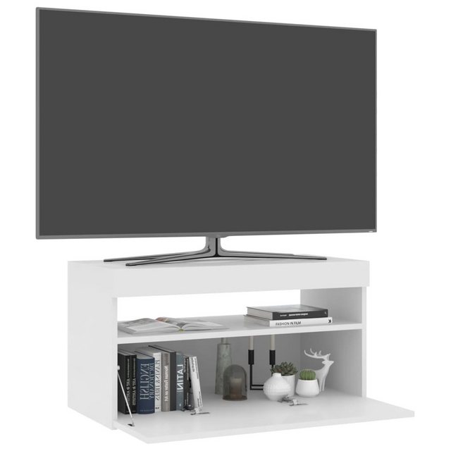 vidaXL TV-Schrank TV-Schrank mit LED Leuchten Weiß 75x35x40 cm Lowboard günstig online kaufen