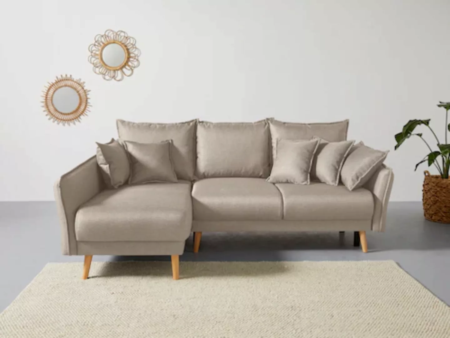 Home affaire Ecksofa »Granbo L-Form«, incl. Bettfunktion und Bettkasten, Fe günstig online kaufen