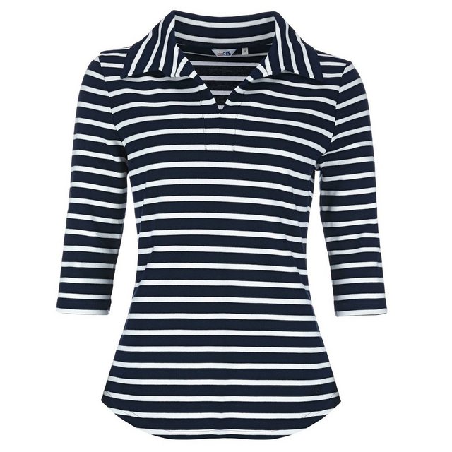 modAS Poloshirt Damen Shirt mit Polokragen und Streifen aus Baumwolle günstig online kaufen