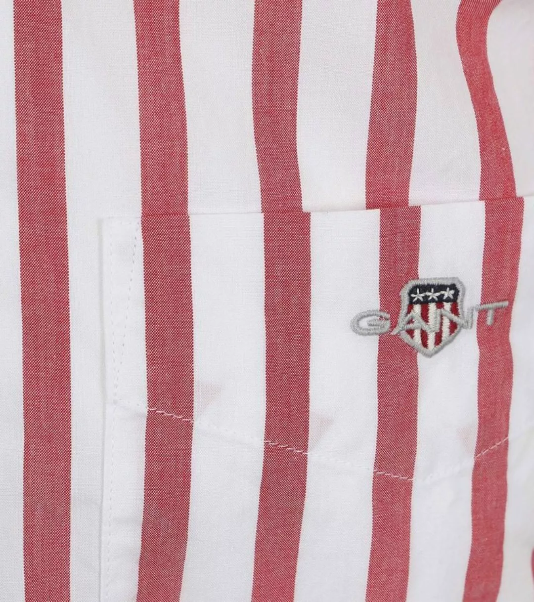 Gant College Hemd Stripe Rot - Größe 3XL günstig online kaufen