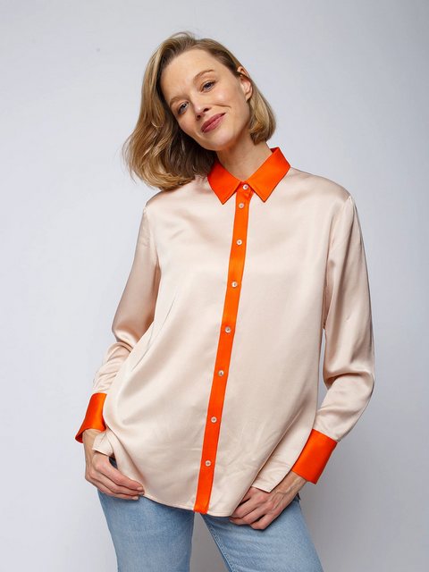 Emily Van Den Bergh Hemdbluse Sand Orange günstig online kaufen