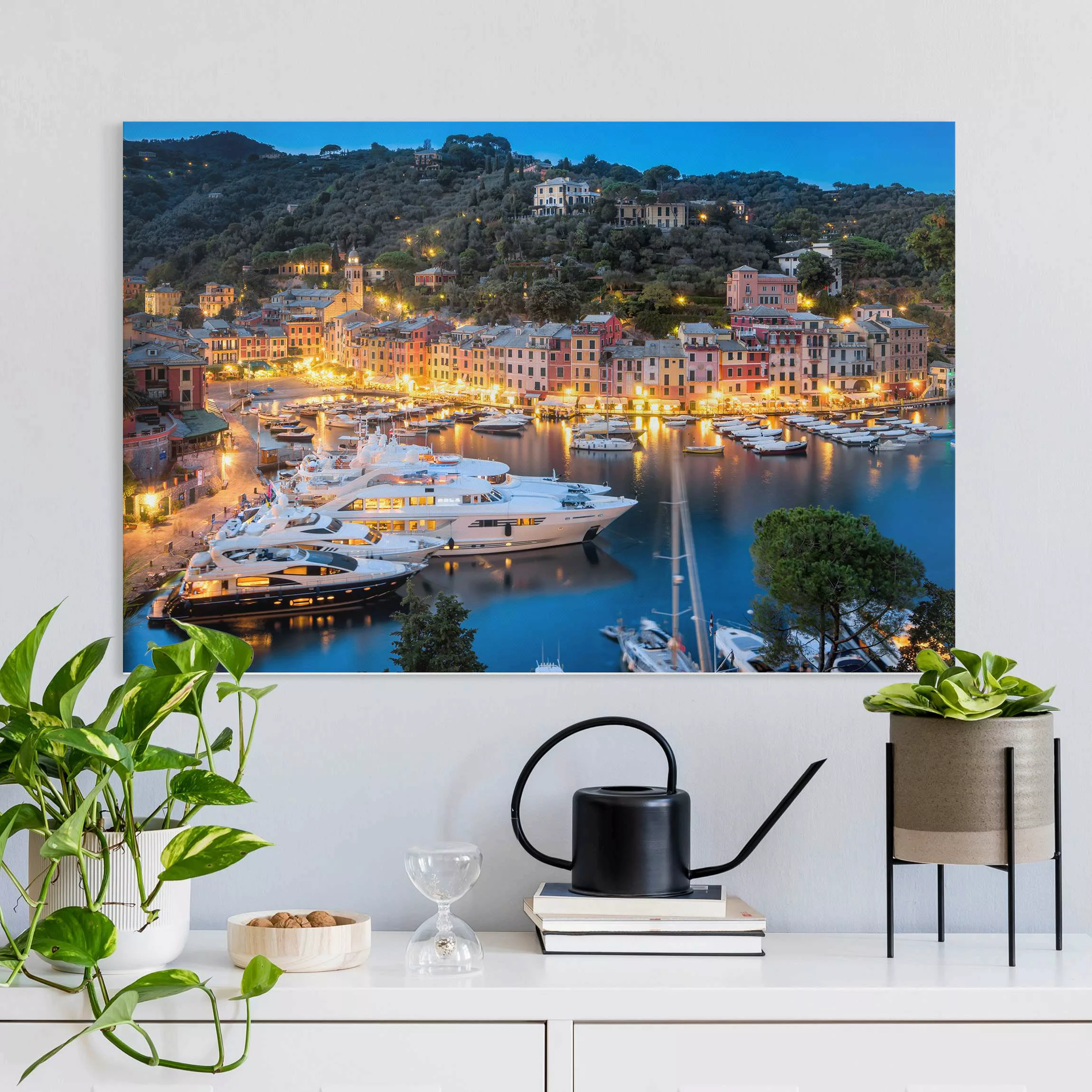 Leinwandbild Nacht im Hafen von Portofino günstig online kaufen