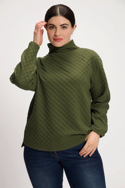 Ulla Popken Sweatshirt Sweatshirt gesteppt Classic Stehkragen Langarm günstig online kaufen