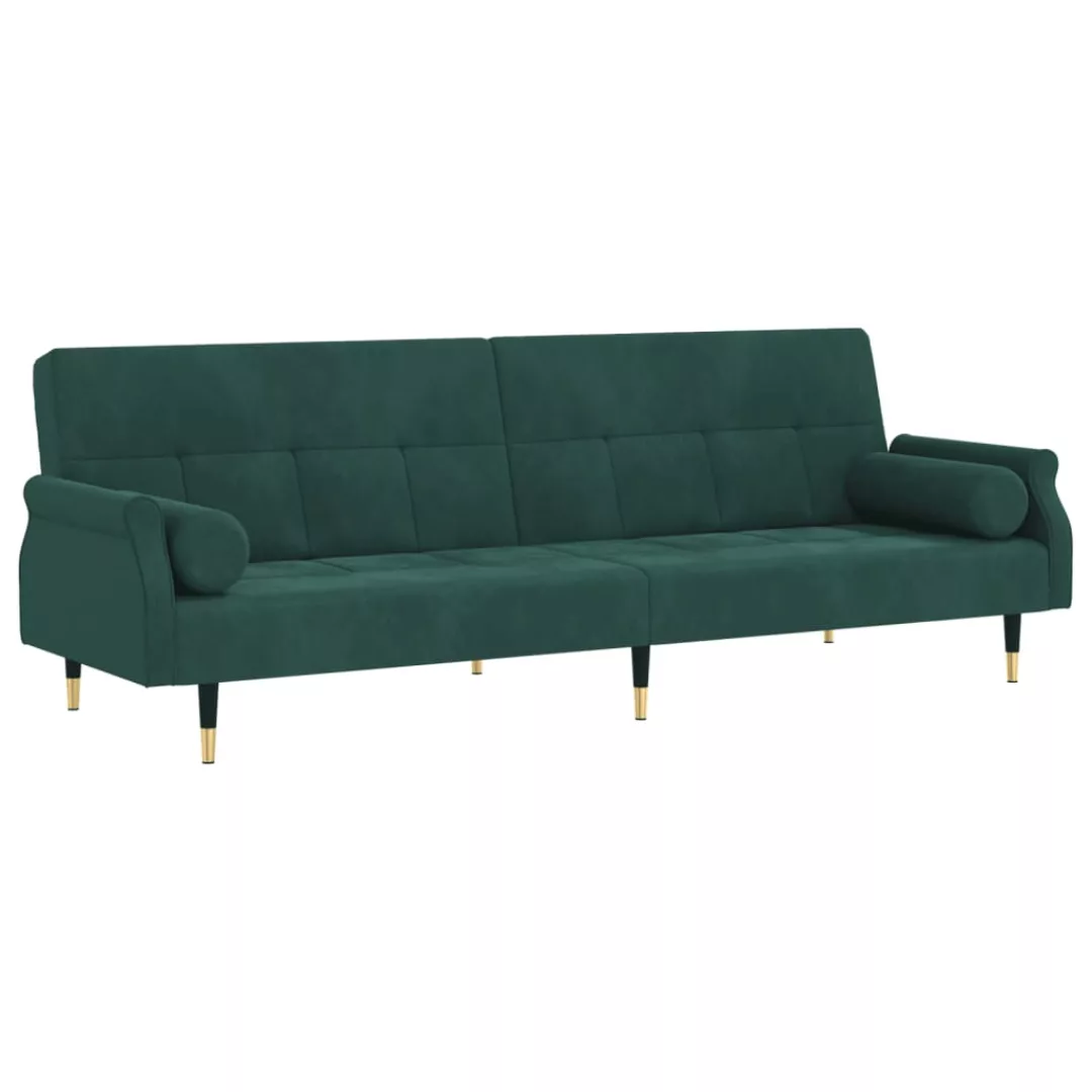 Vidaxl Schlafsofa Mit Kissen Dunkelgrün Samt günstig online kaufen