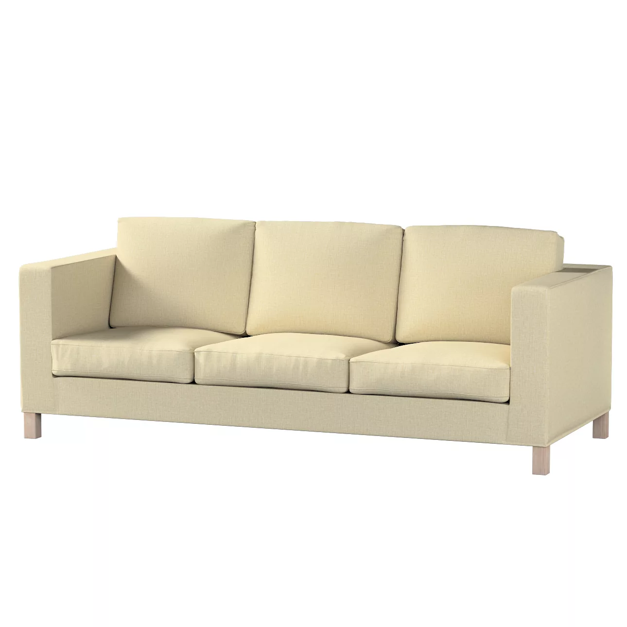 Bezug für Karlanda 3-Sitzer Sofa nicht ausklappbar, kurz, olivgrün-creme, B günstig online kaufen
