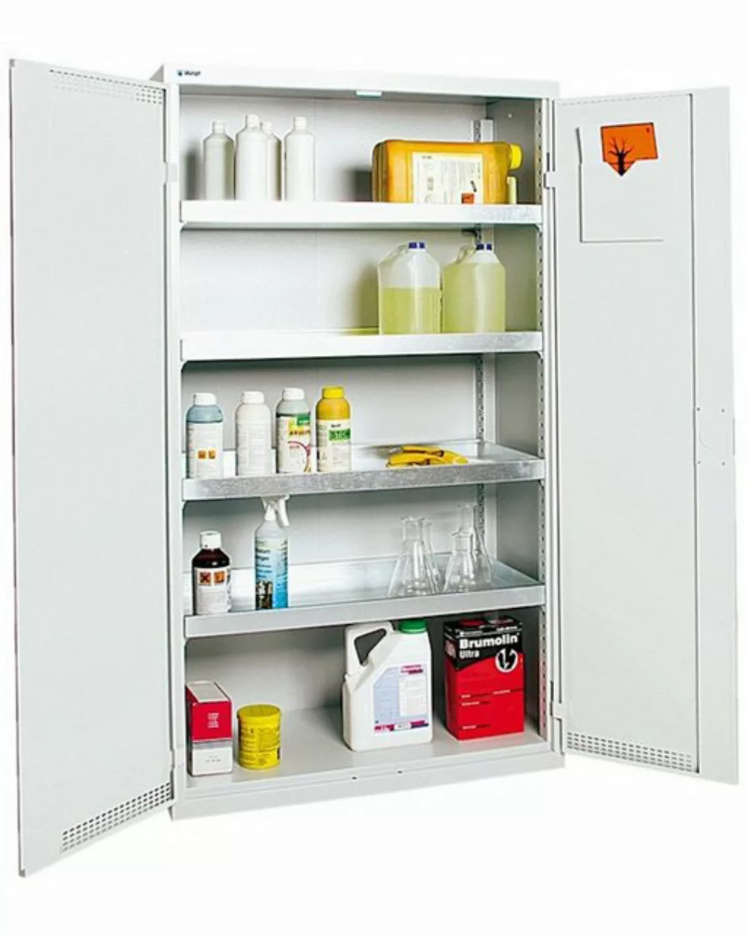 PROREGAL® Werkzeugschrank Gefahrstoffschrank 2 Türen HxBxT 180x100x50cm 4 A günstig online kaufen