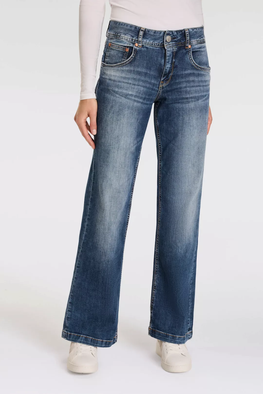 Herrlicher 5-Pocket-Jeans Edna Recycled Denim Light im Flared Fit günstig online kaufen