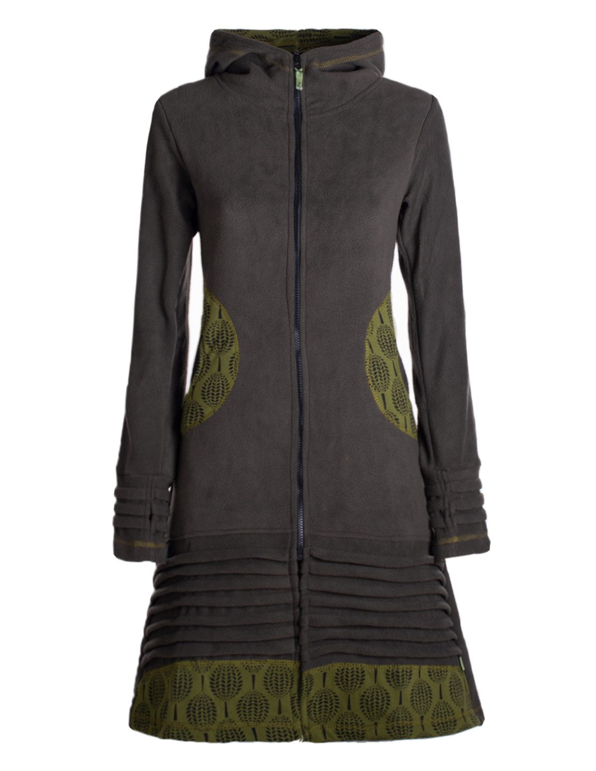 Vishes Kapuzenfleecejacke Damen Kapuzenjacke lang Fleece günstig online kaufen