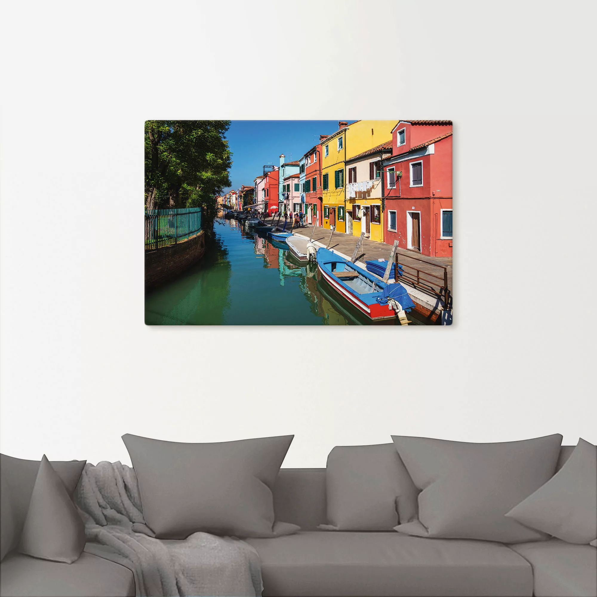 Artland Wandbild »Bunte Gebäude auf Insel Burano Venedig«, Bilder von Boote günstig online kaufen