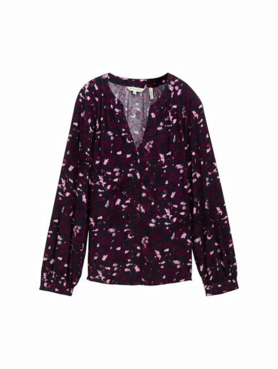 TOM TAILOR Blusentop printed longsleeve blouse, berry autumn floral design günstig online kaufen