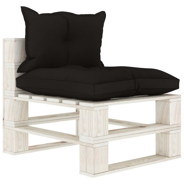 Garten-paletten-mittelsofa Mit Schwarzem Kissen Holz günstig online kaufen