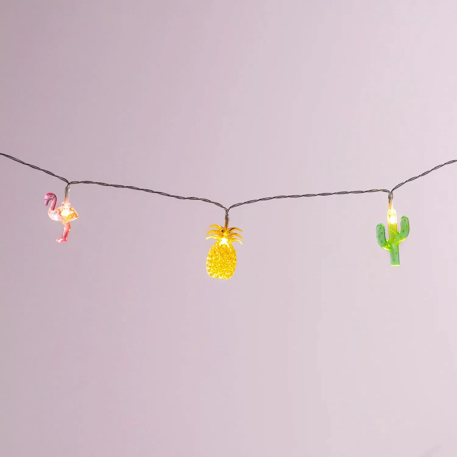 20er LED Lichterkette Flamingo, Ananas & Kaktus günstig online kaufen