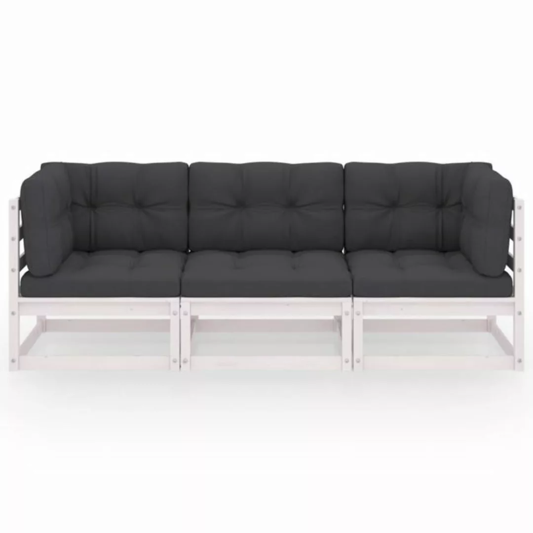 3-sitzer-gartensofa Mit Kissen Kiefer Massivholz günstig online kaufen