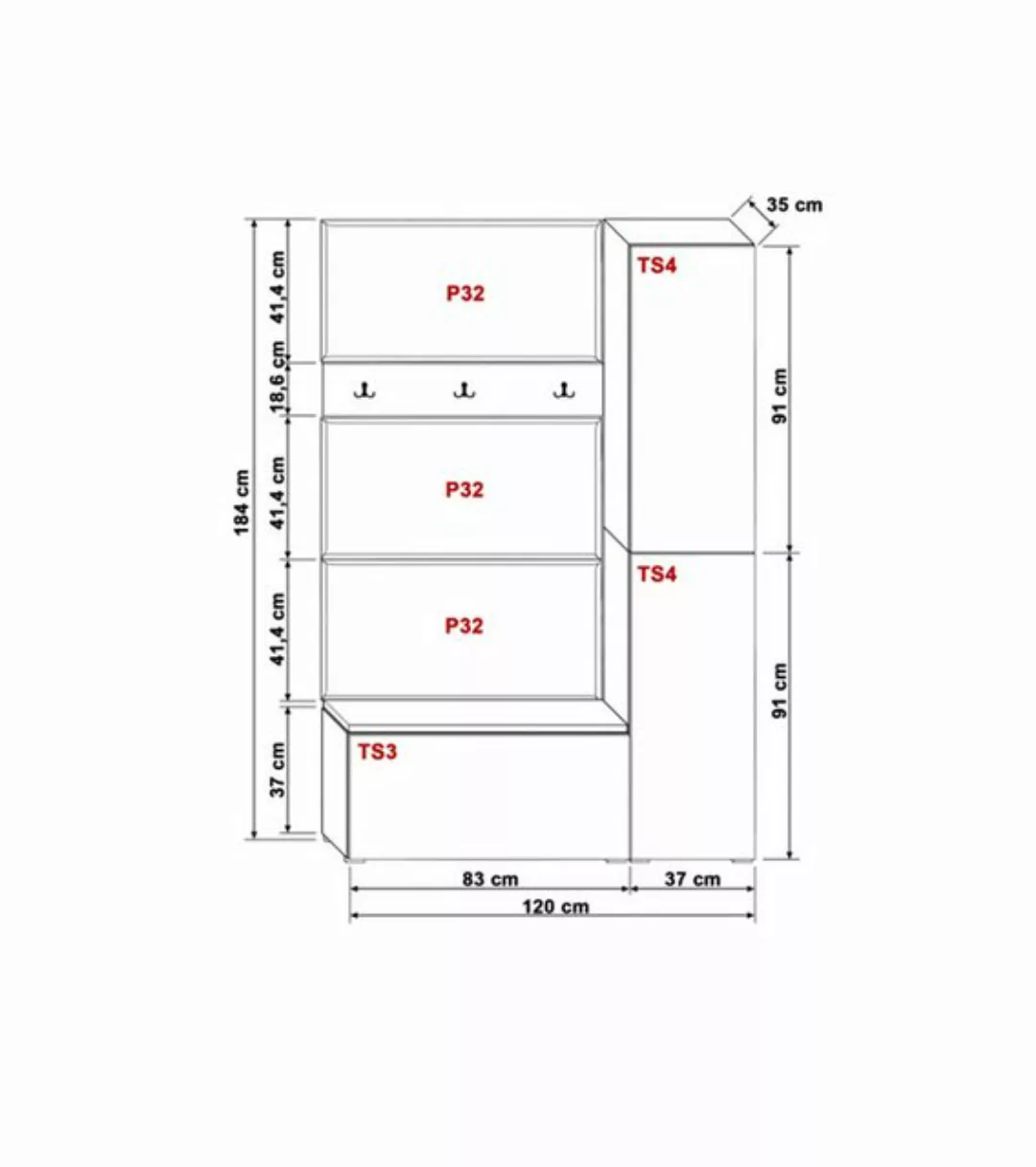 ROYAL24_MARKT Garderobenschrank - Innovative Garderobenlösungen / Moderne S günstig online kaufen