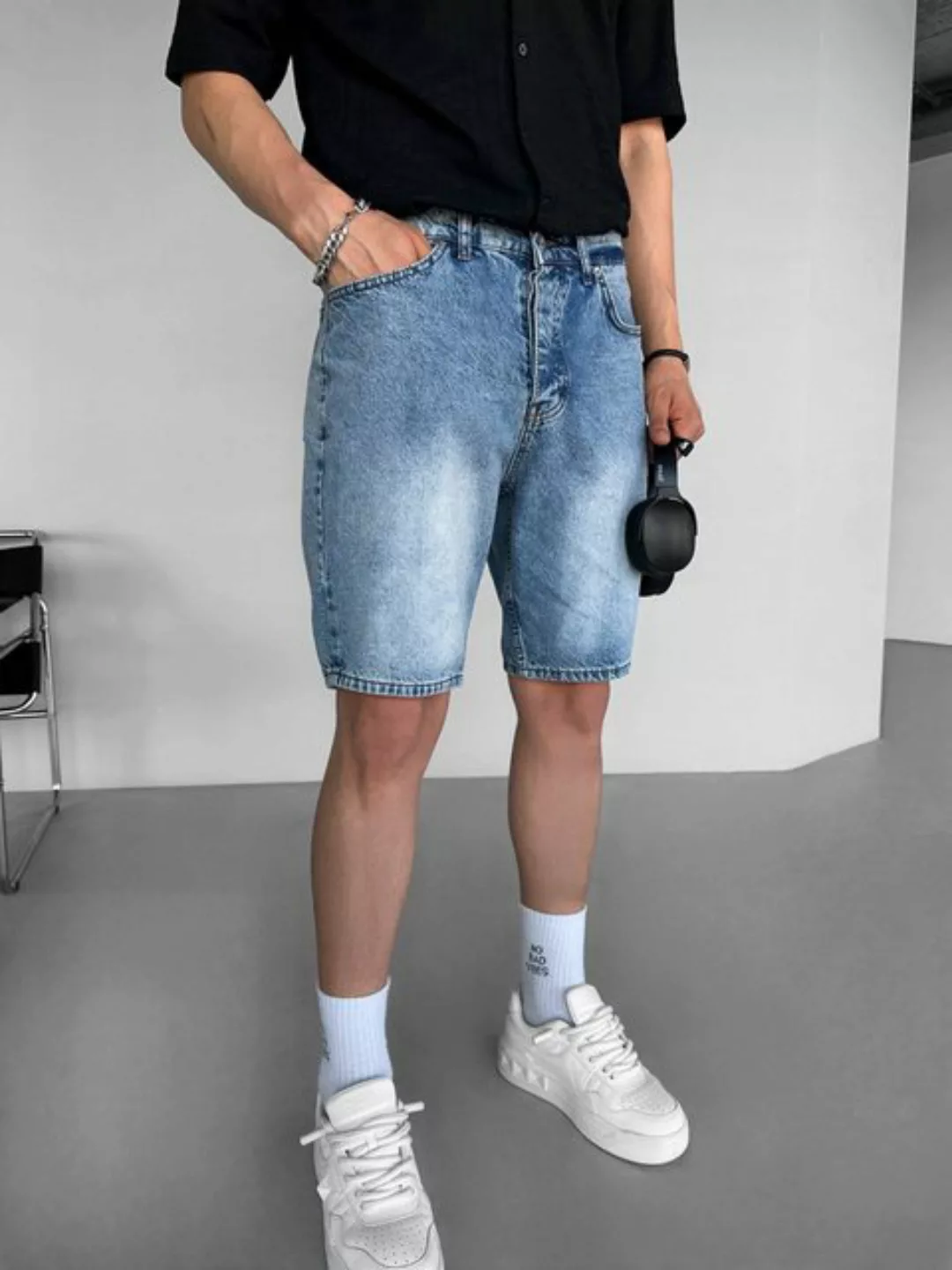 Abluka Shorts BAGGY DENIM SHORTS BLUE günstig online kaufen