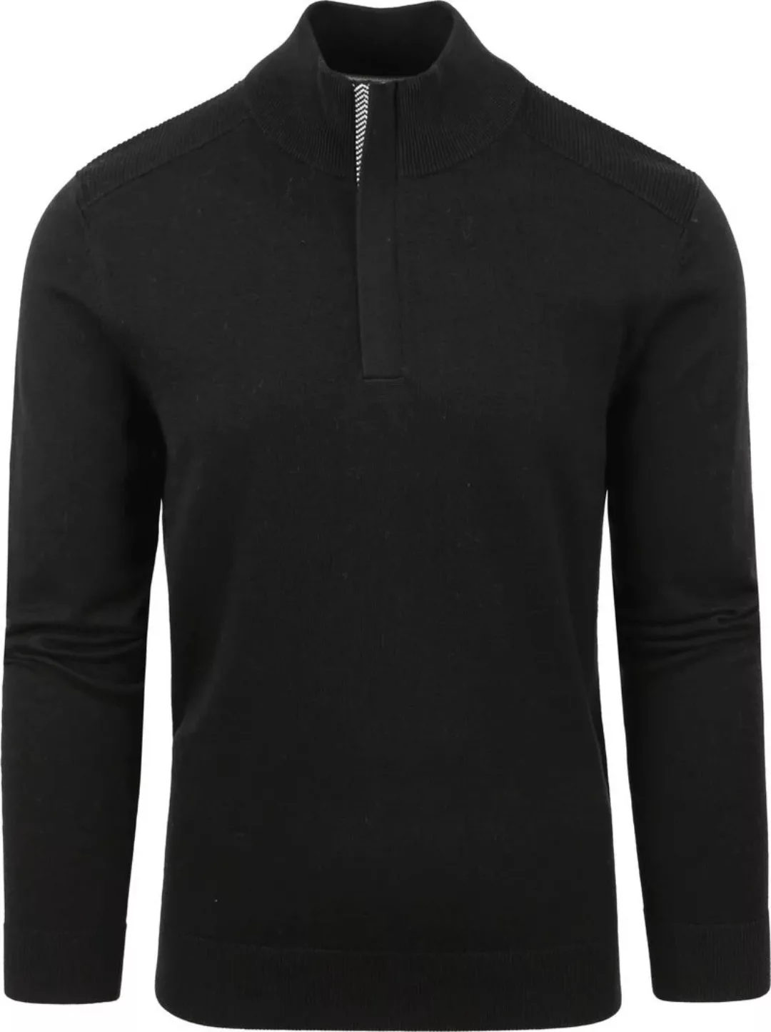 BOSS Maretto Half Zip Wollmix-Pullover Schwarz - Größe M günstig online kaufen