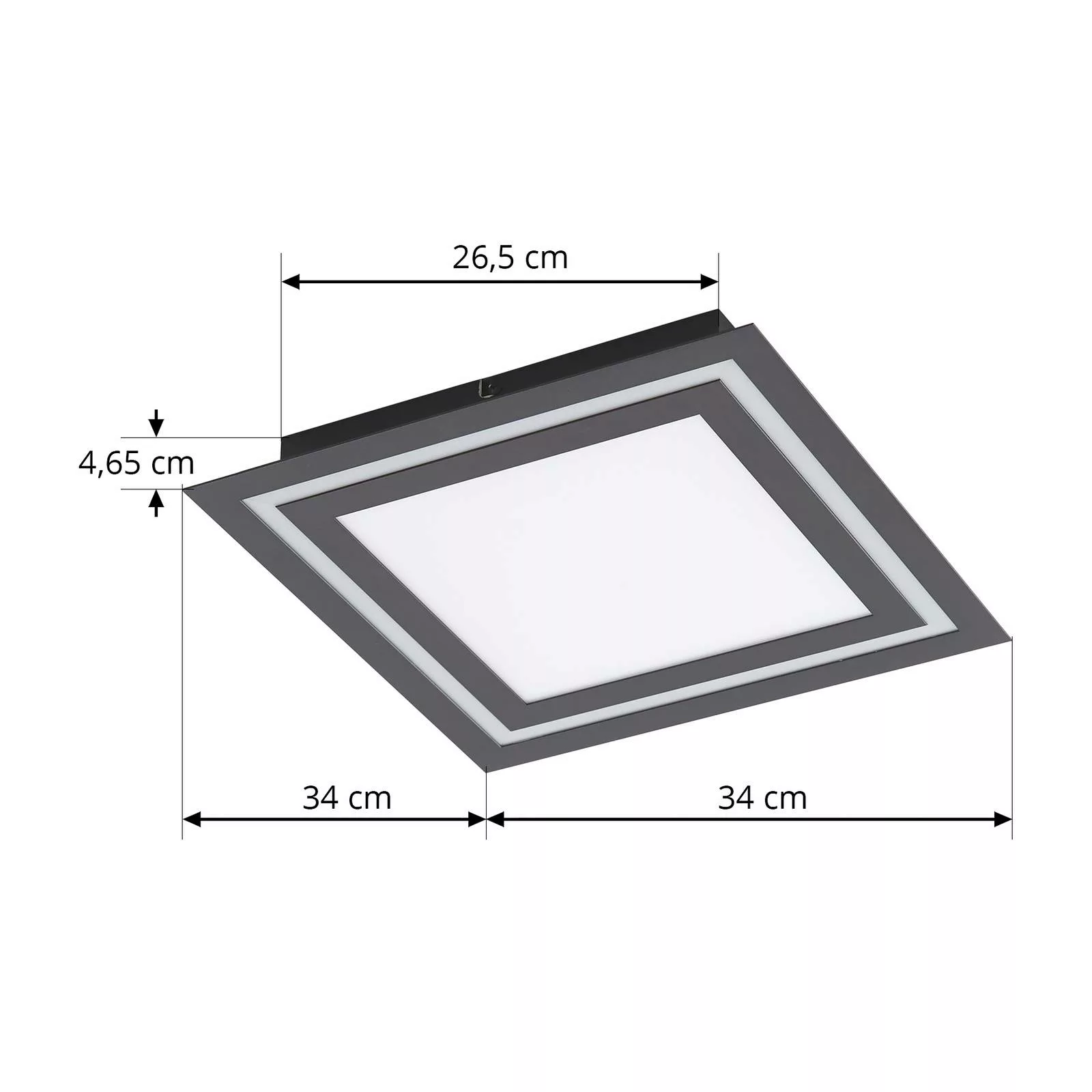 Lucande LED-Deckenlampe Leicy, schwarz, 34 cm, RGB, CCT günstig online kaufen