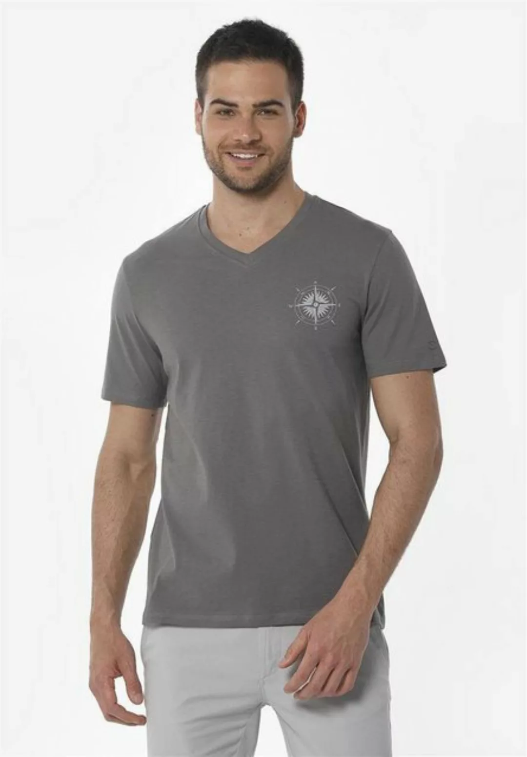 T-shirt Aus Bio-baumwolle Mit Kompass-print günstig online kaufen