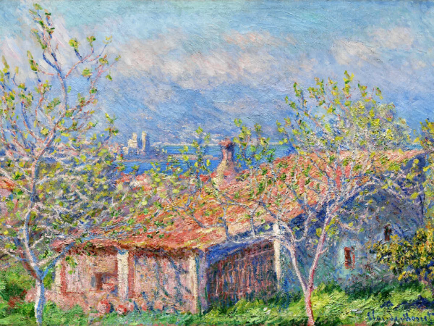Poster / Leinwandbild - Claude Monet: Gärtnerhaus In Antibes günstig online kaufen