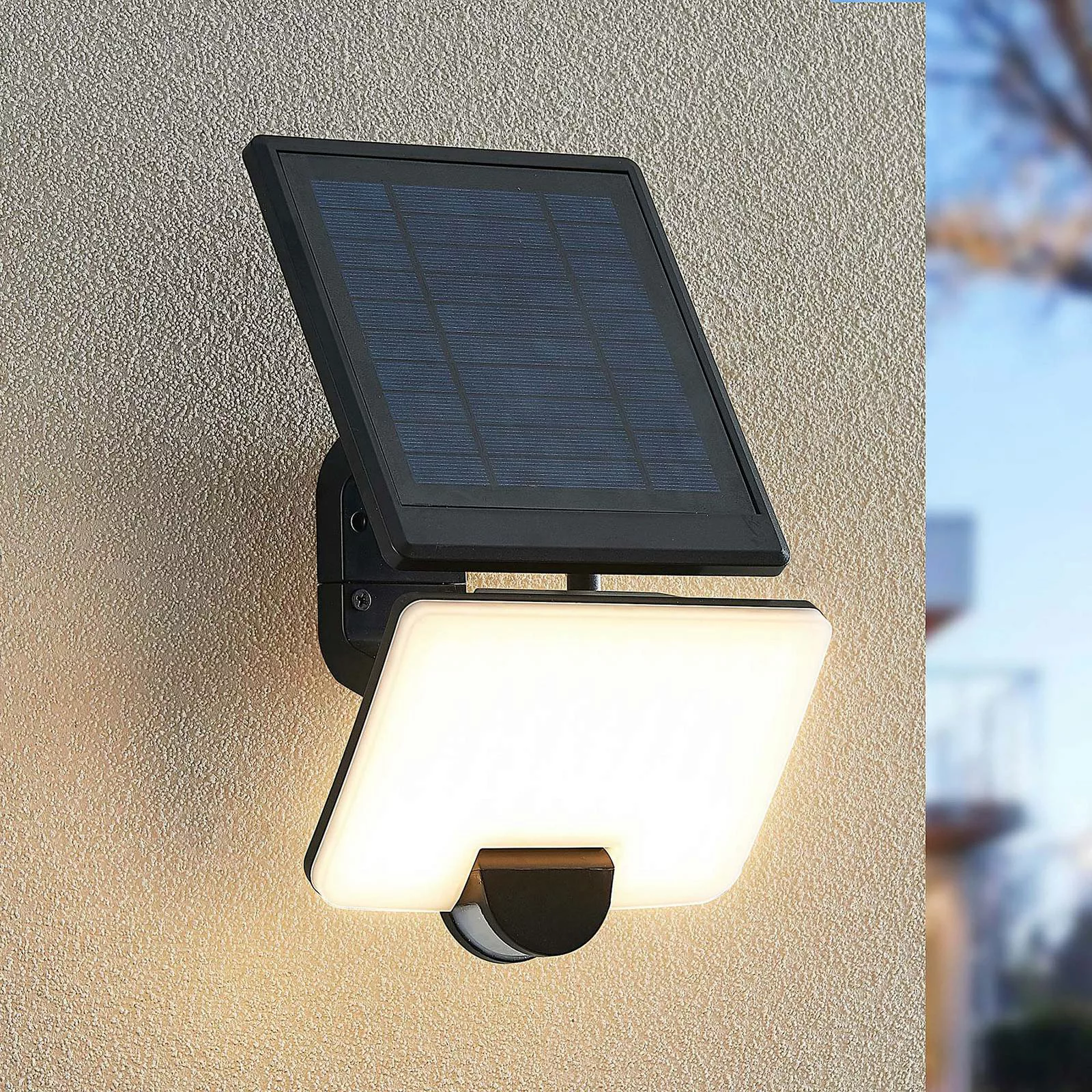 Prios Yahir LED-Solar-Wandstrahler Sensor schwarz günstig online kaufen