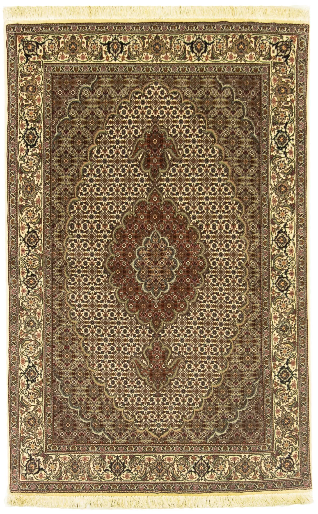 morgenland Teppich »Täbriz 50 Raj Teppich handgeknüpft beige«, rechteckig, günstig online kaufen