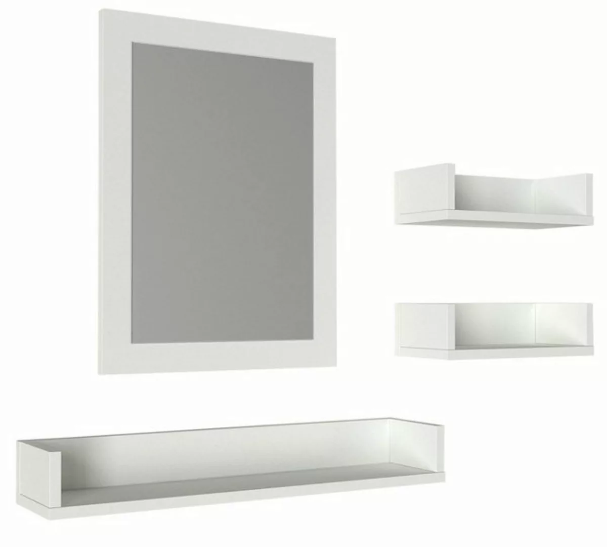moebel17 Badezimmerspiegelschrank Badregal Simon mit Spiegel Weiß günstig online kaufen