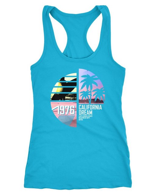 Neverless Tanktop Damen Tank-Top California Surfing Palmen Summer Racerback günstig online kaufen