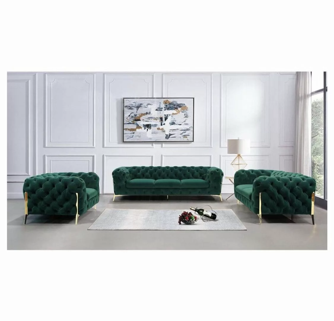 S-Style Möbel Polstergarnitur Chesterfield Ashley Polstergarnitur 3+2+1 mit günstig online kaufen