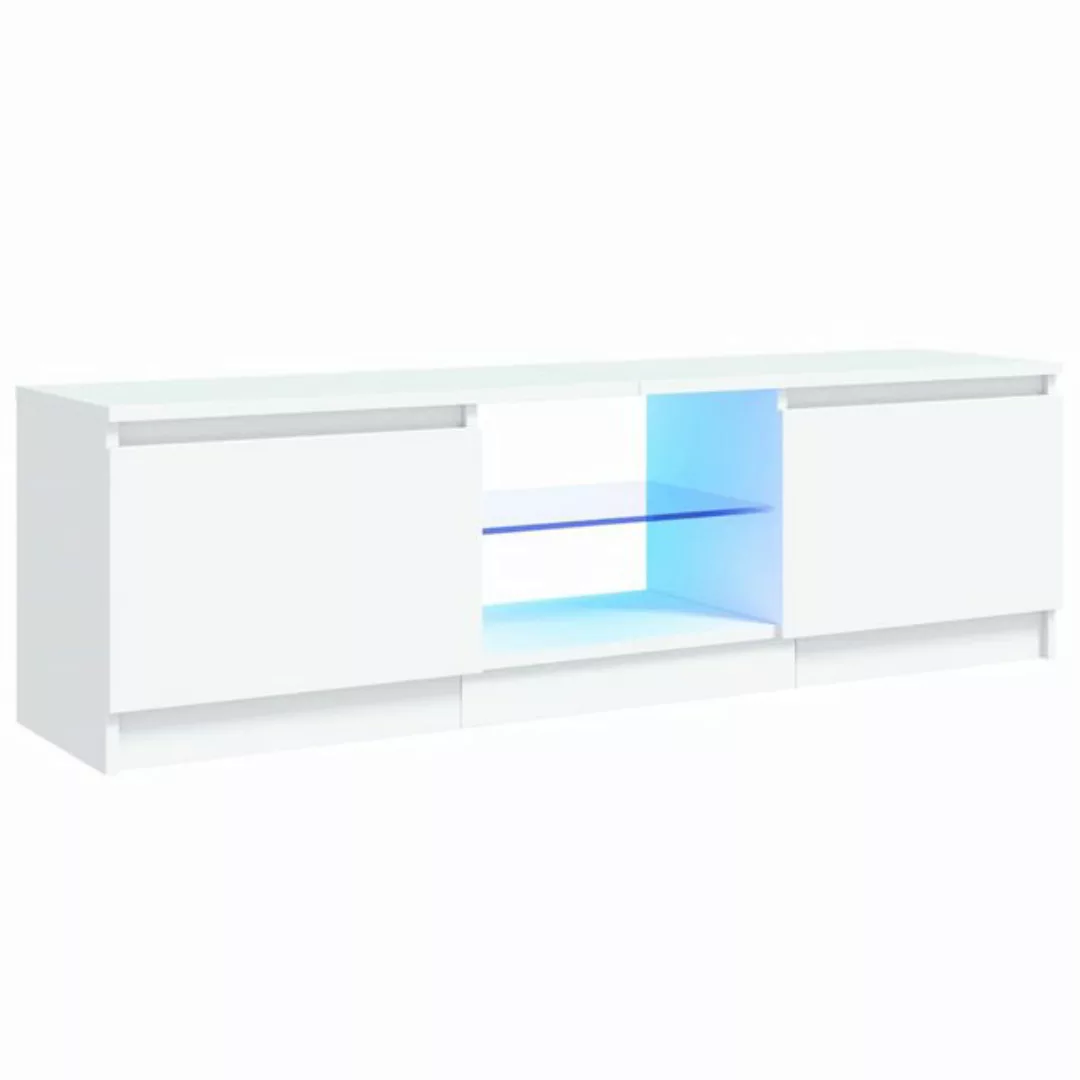 vidaXL TV-Schrank TV-Schrank mit LED Leuchten Weiß 120x30x35,5 cm Lowboard günstig online kaufen