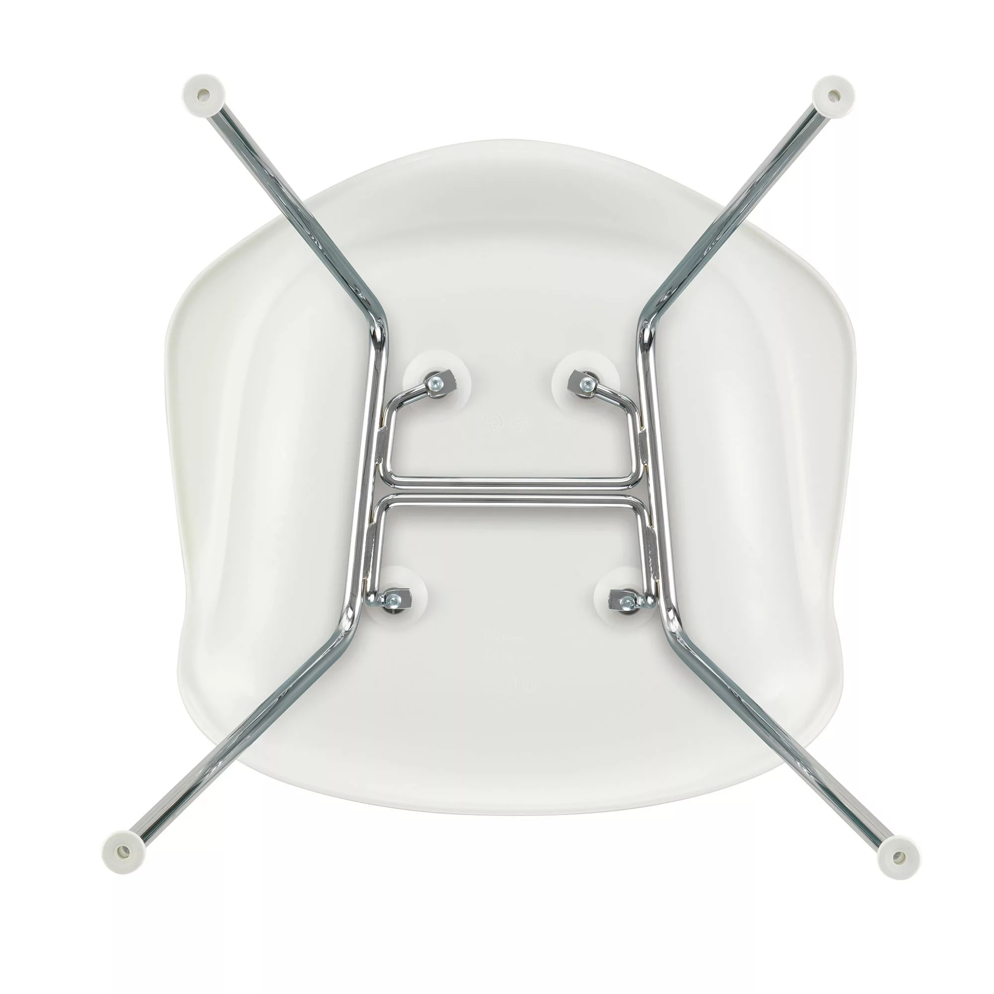 Vitra - Eames Plastic Armchair DAX verchromt - weiß/Sitzschale Polypropylen günstig online kaufen